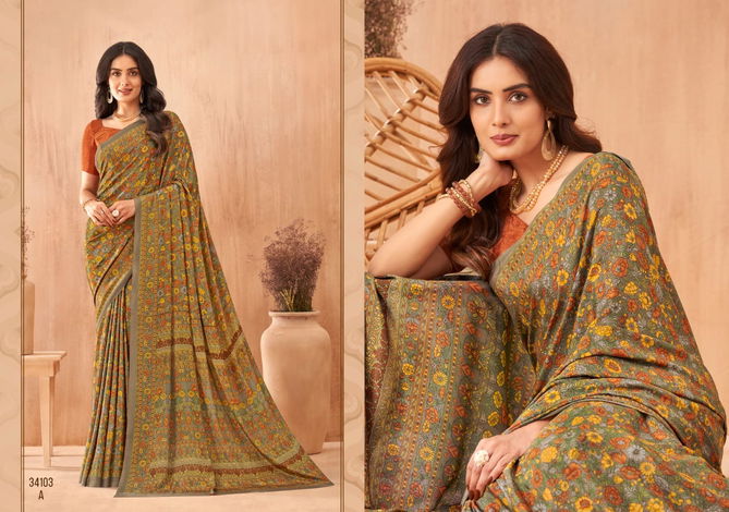 Vivanta Silk 34 By Ruchi Silk Crepe Printed Sarees Wholesale Clothing Suppliers In India